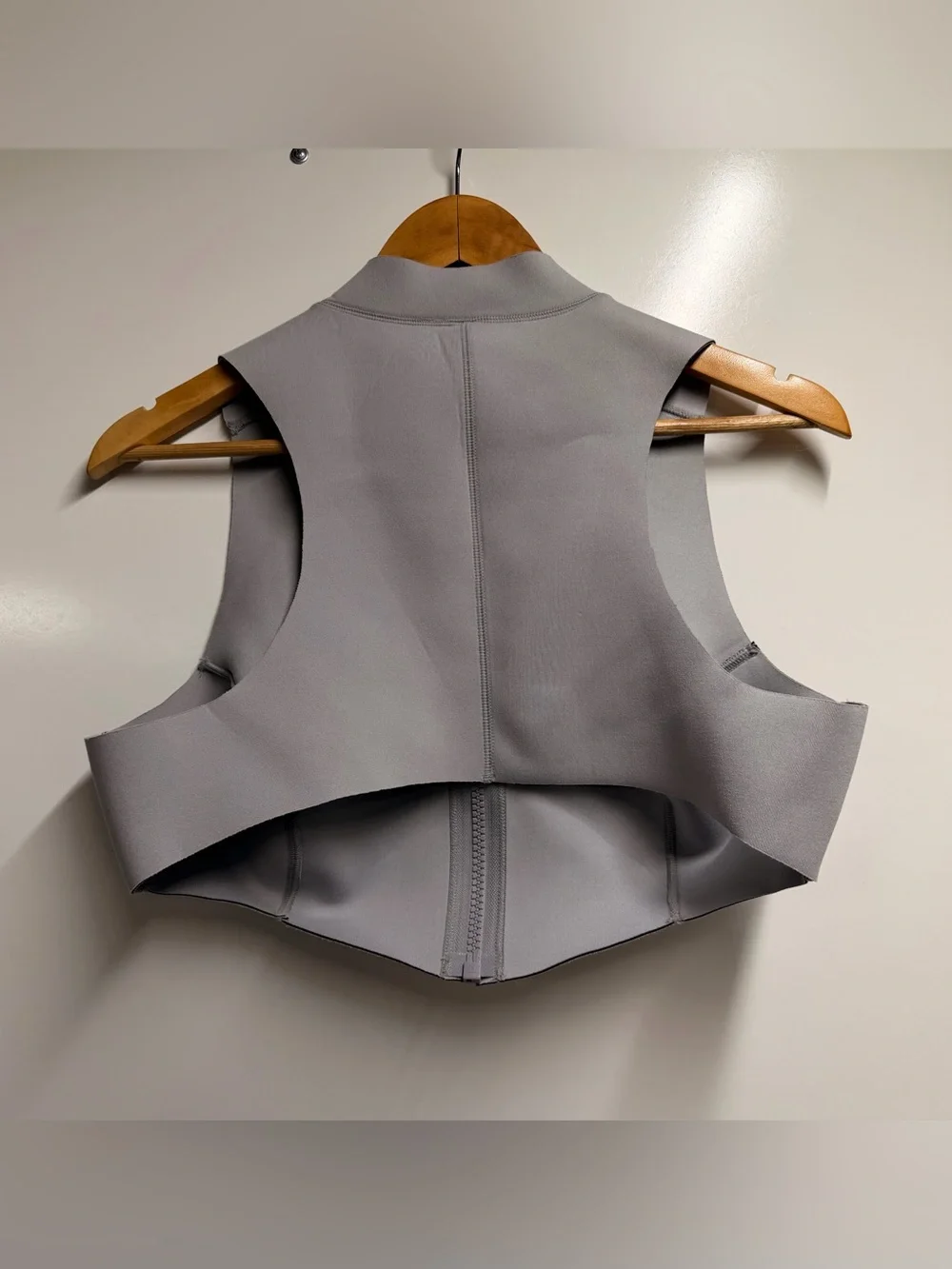 Skims Sport Swim Top Mock Neck Zip Front Chrome New 3X